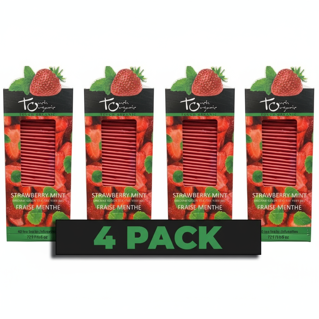 Touch Organic STRAWBERRY MINT TEA 40 bags - 4 PACK