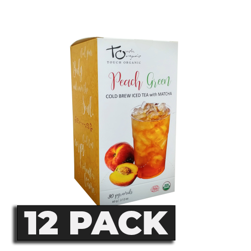 ORGANIC PEACH GREEN COLD BREW ICED TEA WITH MATCHA 30 pyramid bags - 12 PACK