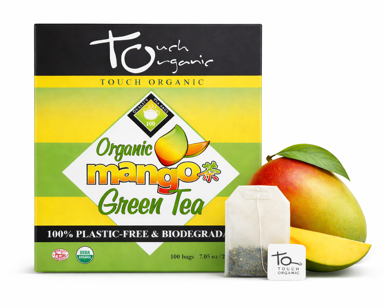 Touch Organic MANGO GREEN TEA 100 bags - Single Pack